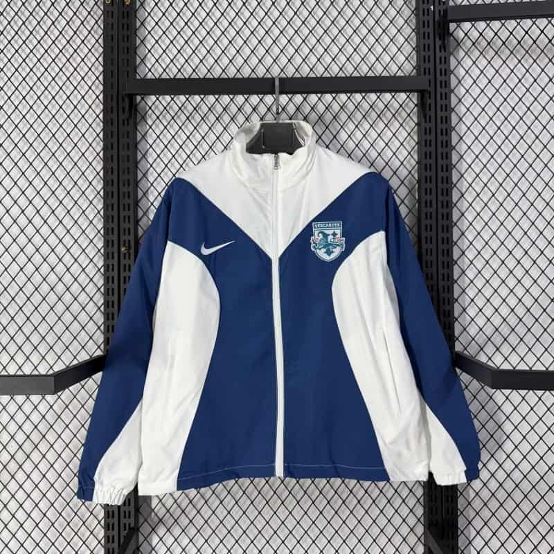 AAA Quality England 2026 White Blue Soccer Windbreaker