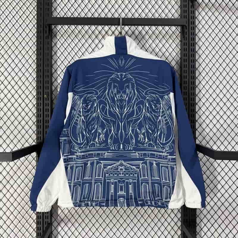 AAA Quality England 2026 White Blue Soccer Windbreaker