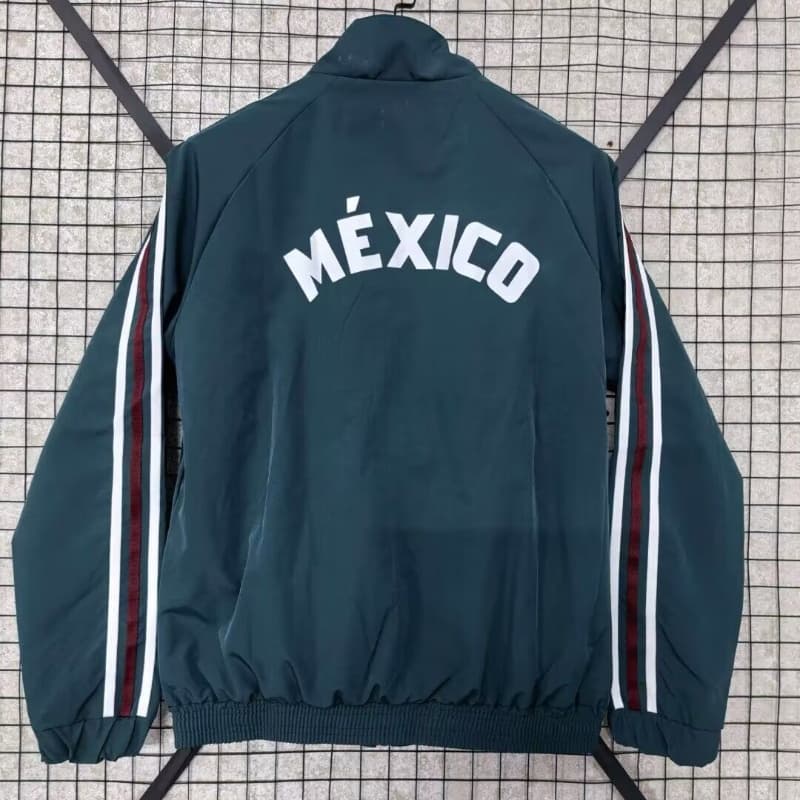 AAA Quality Mexico 2026 Dark Green Soccer Windbreaker