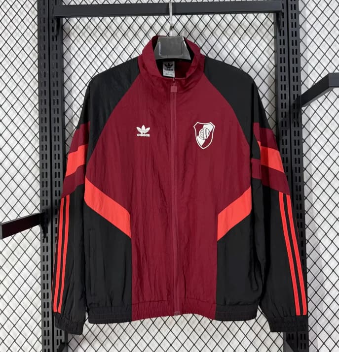 AAA Quality River Plate 2026 Red Soccer Windbreaker