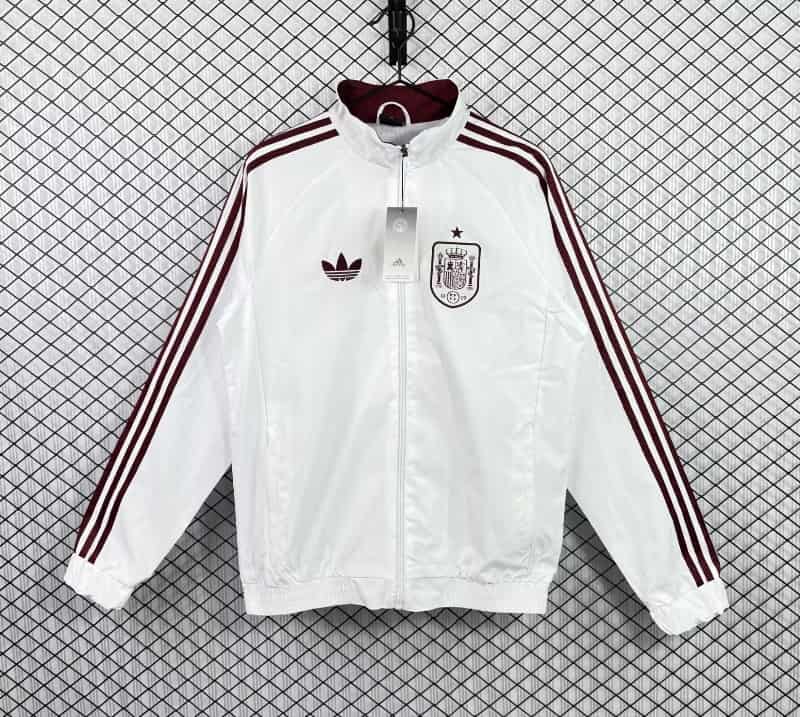 AAA Quality Spain 2026 White Soccer Windbreaker