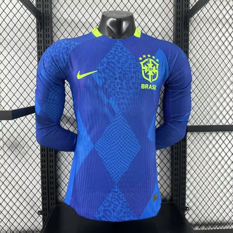 Brazil Soccer Jersey Away Long Sleeve (Player) 2025