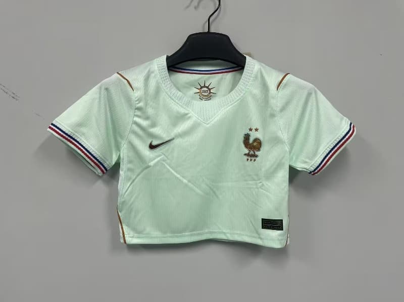 AAA Quality France 2026 World Cup Away Women Cropped Soccer Jersey AAA Quality France 2026 World Cup Away Women Cropped Soccer Jersey