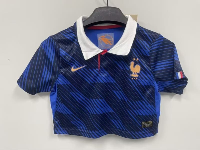 AAA Quality France 2026 World Cup Home Women Cropped Soccer Jersey AAA Quality France 2026 World Cup Home Women Cropped Soccer Jersey