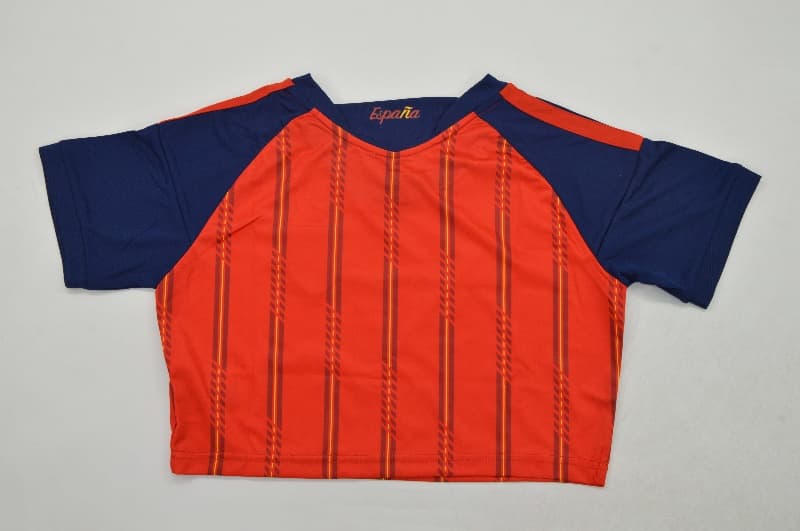 AAA Quality Spain 2026 World Cup Home Women Cropped Soccer Jersey