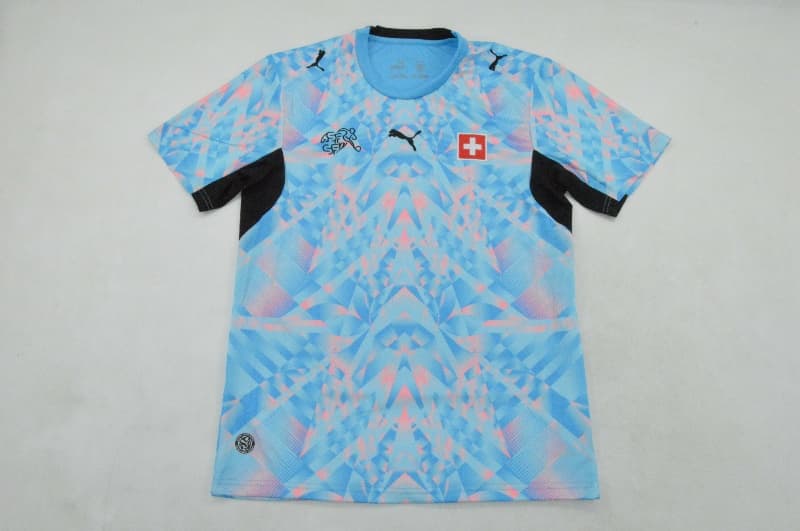 AAA Quality Switzerland 2026 Goalkeeper Blue Soccer Jersey