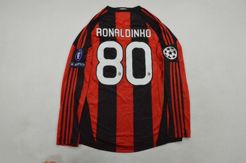 AC Milan Soccer Jersey Home Long Sleeve Retro Replica 2010/11