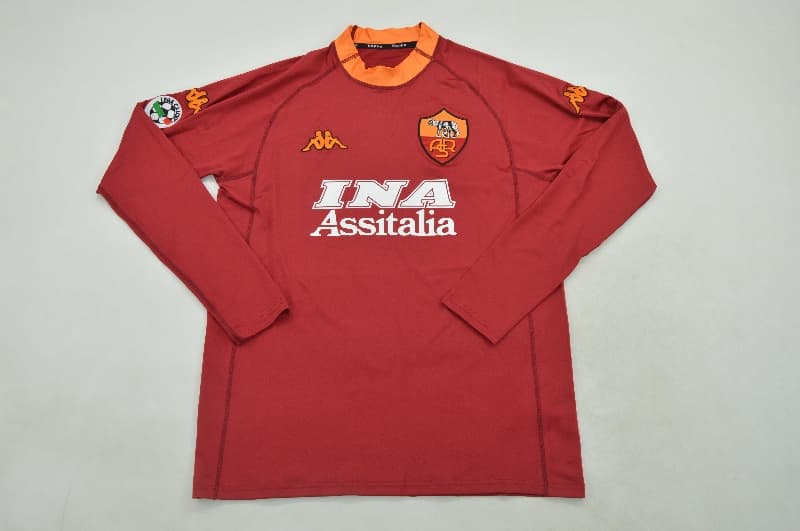 AAA Quality AS Roma 2000/01 Home Retro Long Sleeve Soccer Jersey