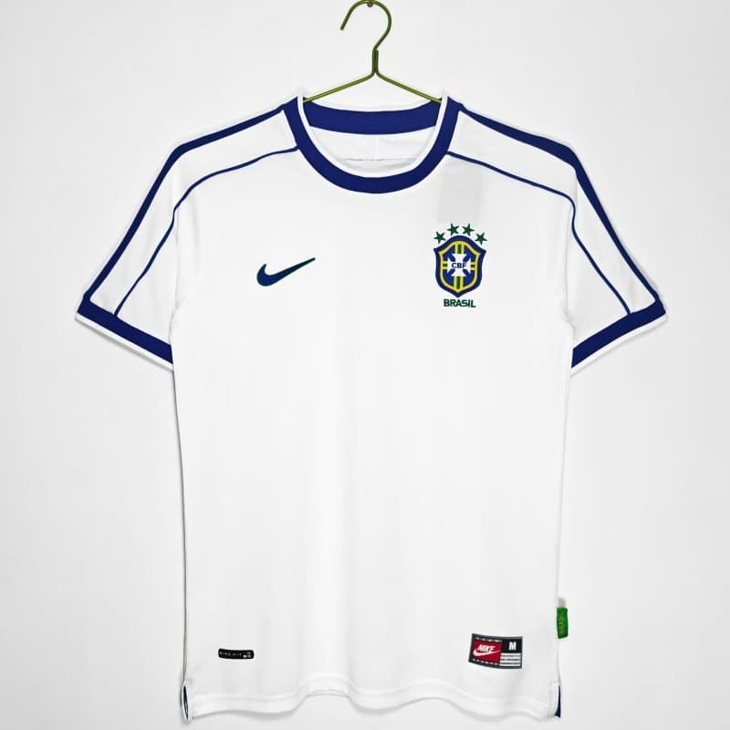 AAA Quality Brazil 1998 Goalkeeper White Retro Soccer Jersey