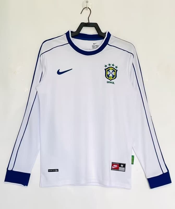 AAA Quality Brazil 1998 Goalkeeper White Retro Long Sleeve Soccer Jersey