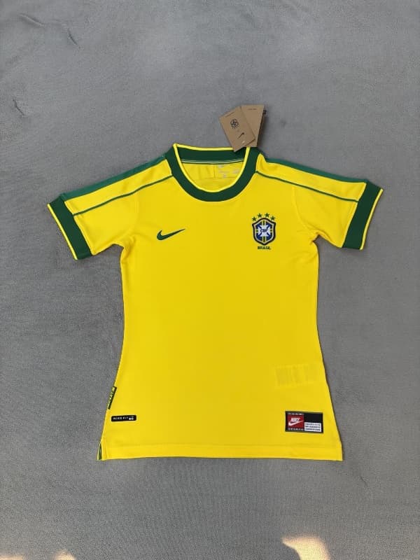 AAA Quality Brazil 1998 Home Retro Women Soccer Jersey