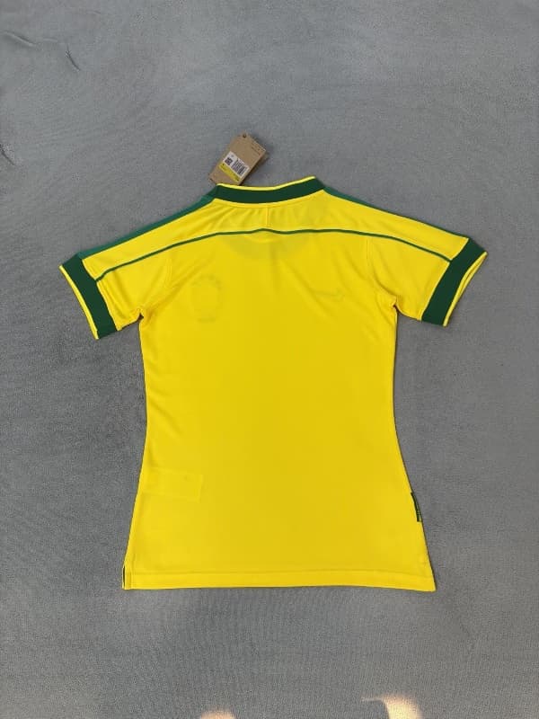 AAA Quality Brazil 1998 Home Retro Women Soccer Jersey