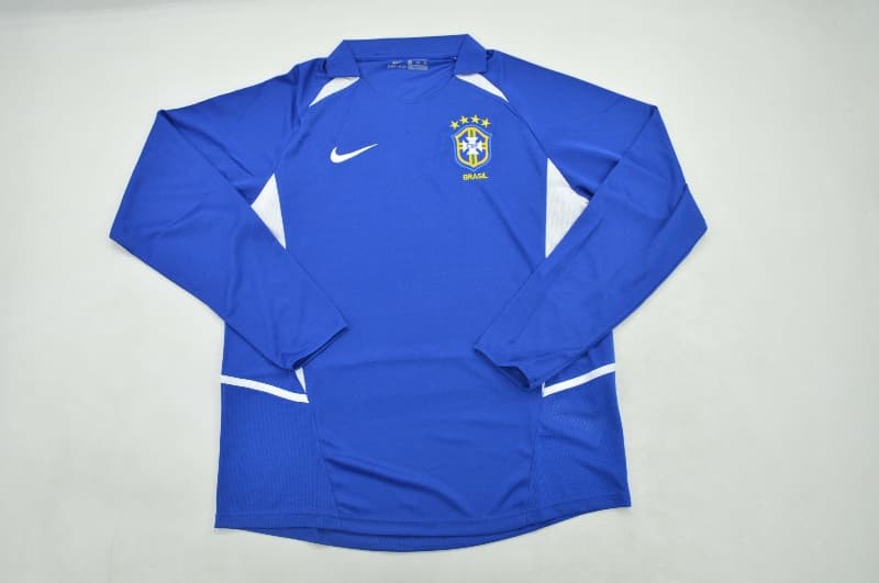 AAA Quality Brazil 2002 Away Long Sleeve Retro Soccer Jersey