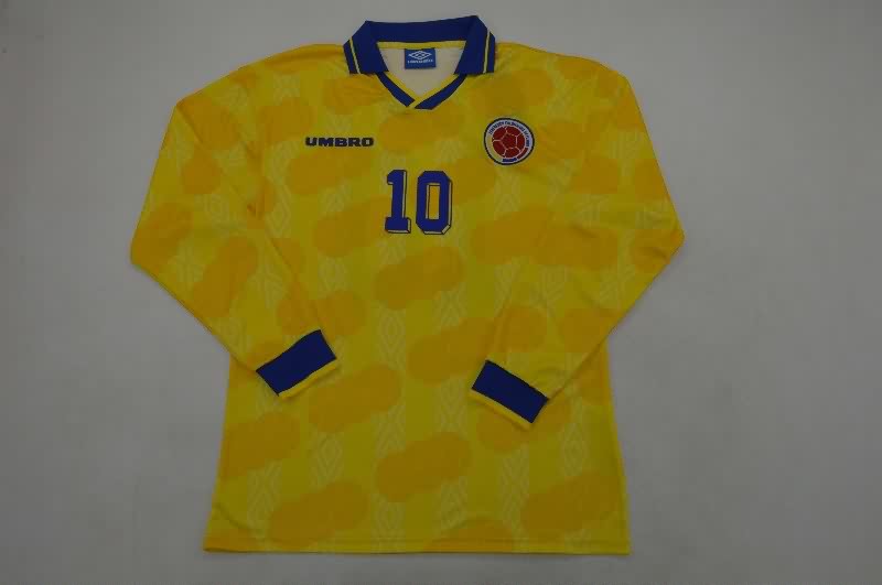 AAA Quality Colombia 1994 Home Long Sleeve Retro Soccer Jersey