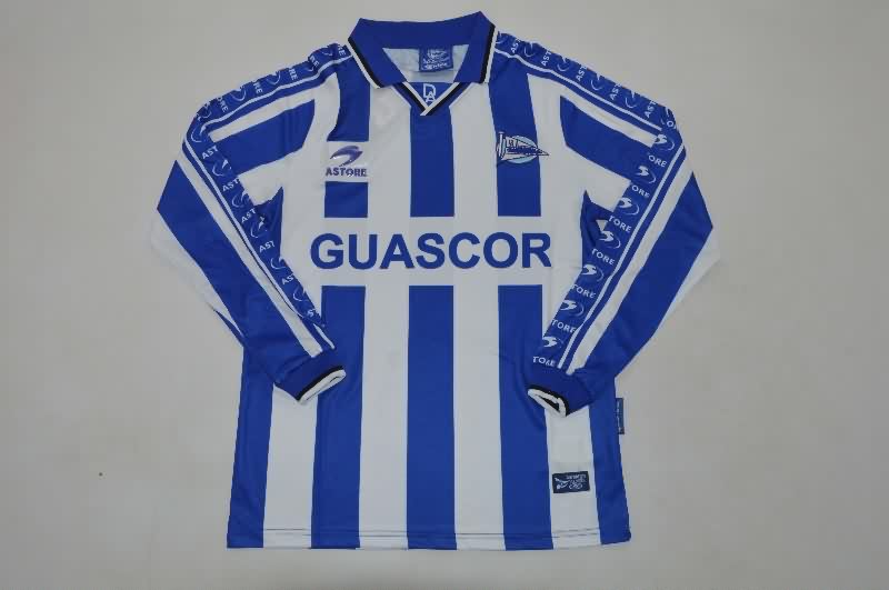 AAA Quality Deportivo Alaves 1998/99 Home Retro Long Sleeve Soccer Jersey