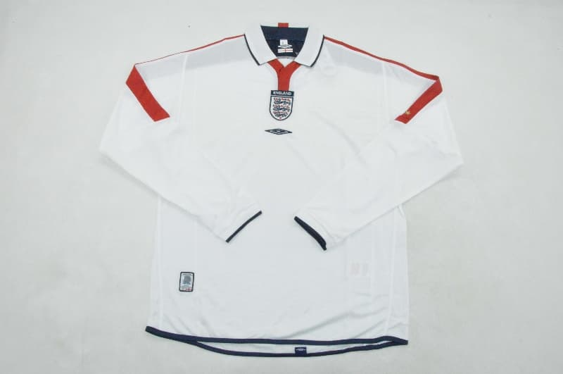 AAA Quality England 2004 Home Long Sleeve Retro Soccer Jersey