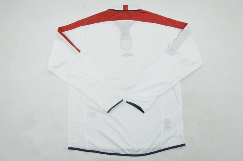 AAA Quality England 2004 Home Long Sleeve Retro Soccer Jersey