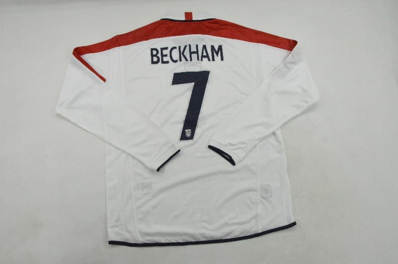 AAA Quality England 2004 Home Long Sleeve Retro Soccer Jersey