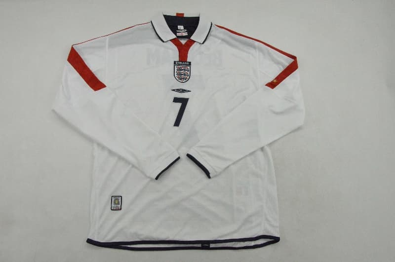 AAA Quality England 2004 Home Long Sleeve Retro Soccer Jersey