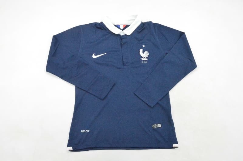 AAA Quality France 2014 Home Retro Long Sleeve Soccer Jersey