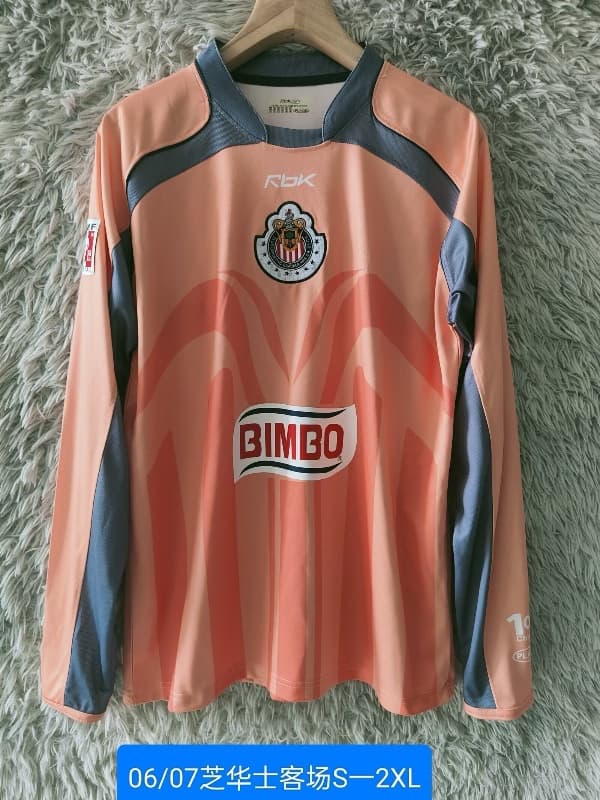 AAA Quality Guadalajara 2006/07 Goalkeeper Pink Long Sleeve Retro Soccer Jersey