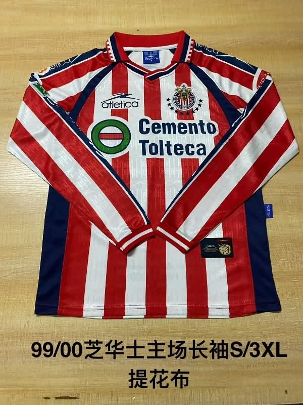 AAA Quality Guadalajara 1999/00 Home Retro Long Sleeve Soccer Jersey