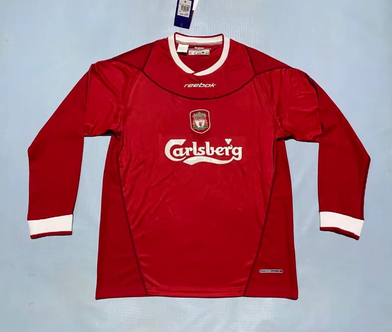 AAA Quality Liverpool 2002/04 Home Long Sleeve Retro Soccer Jersey