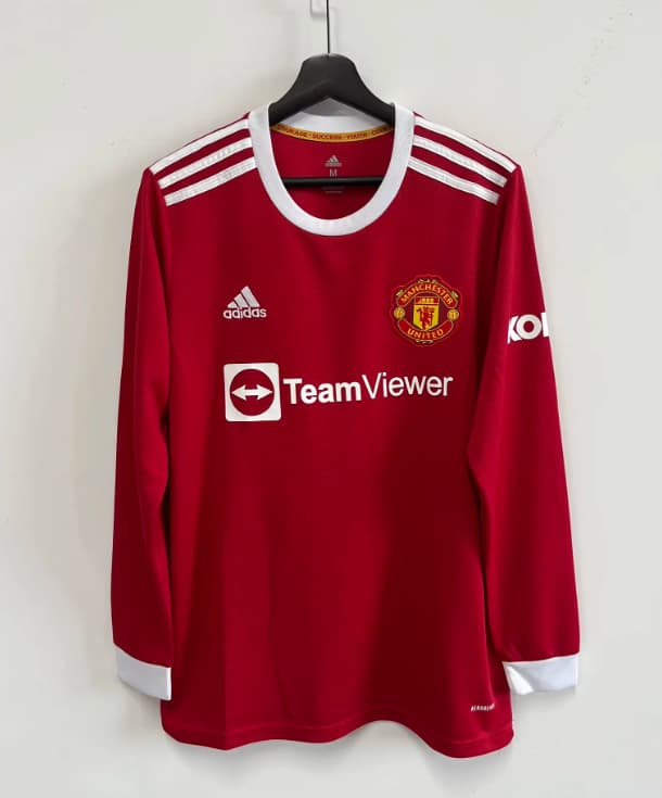 AAA Quality Manchester United 2021/22 Home Retro Long Sleeve Soccer Jersey AAA Quality Manchester United 2021/22 Home Retro Long Sleeve Soccer Jersey