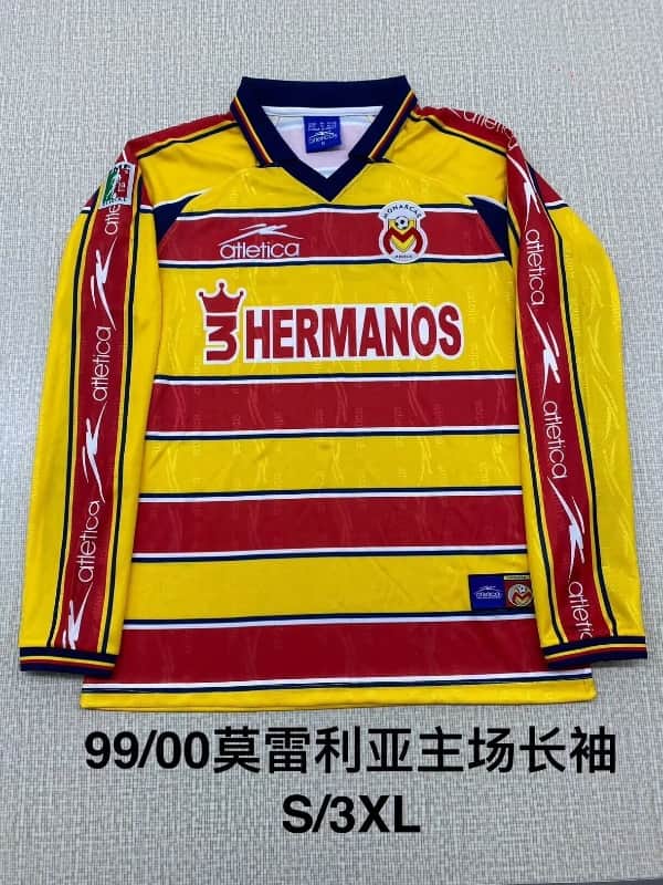 AAA Quality Morelia 1999/00 Home Long Sleeve Retro Soccer Jersey