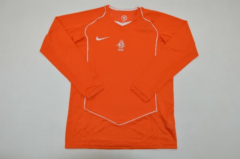 AAA Quality Netherlands 2004 Home Retro Long Sleeve Soccer Jersey
