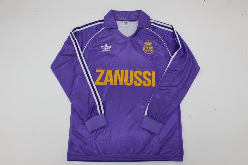 AAA Quality Real Madrid 1984/85 Away Long Sleeve Retro Soccer Jersey