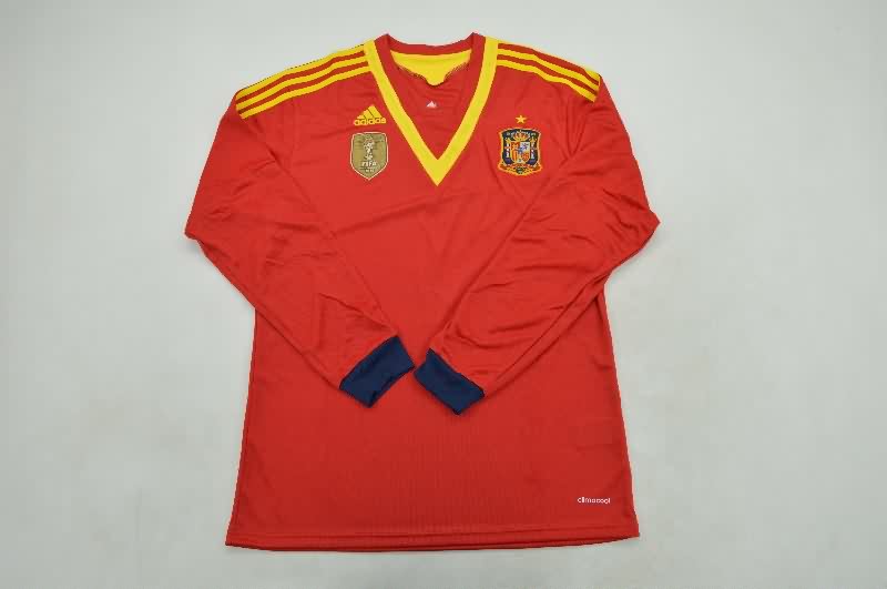 AAA Quality Spain 2013 Home Long Sleeve Retro Soccer Jersey