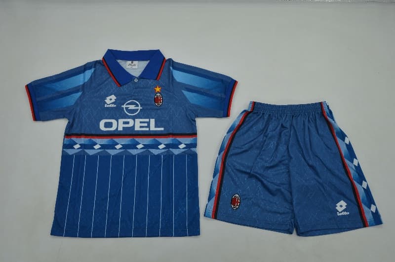 Kids AC Milan 1995/96 Away Soccer Jersey And Shorts