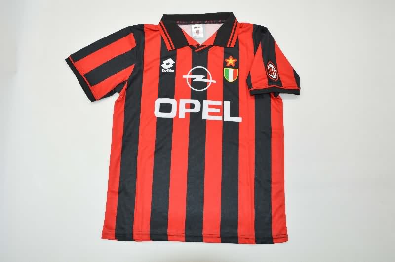 Kids AC Milan 1996/97 Home Soccer Jersey And Shorts