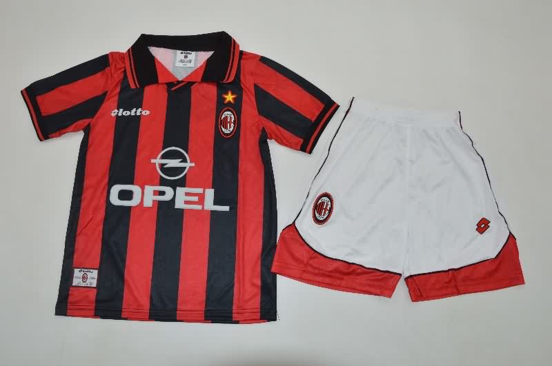 Kids AC Milan 1997/98 Home Soccer Jersey And Shorts