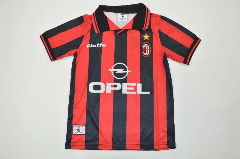 Kids AC Milan 1997/98 Home Soccer Jersey And Shorts
