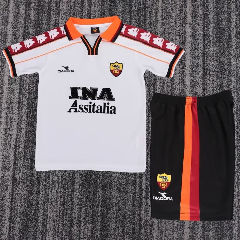 Kids AS Roma 1998/99 Away Soccer Jersey And Shorts