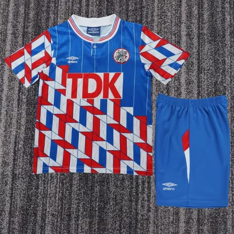 Kids Ajax 1989/90 Away Soccer Jersey And Shorts