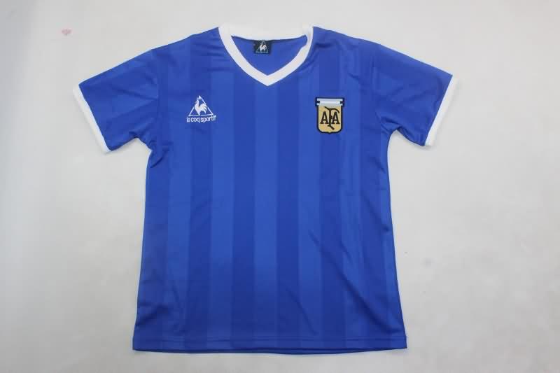Kids Argentina 1986 Away Soccer Jersey And Shorts