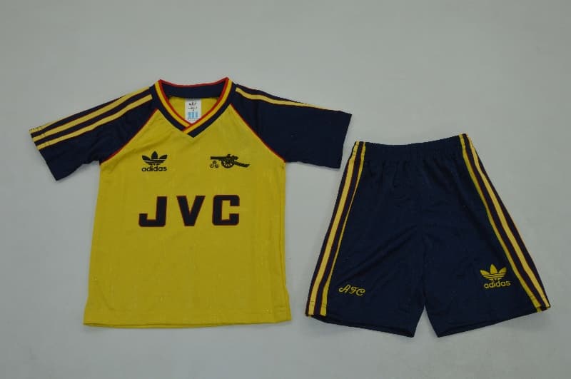 Kids Arsenal 1988/90 Away Soccer Jersey And Shorts