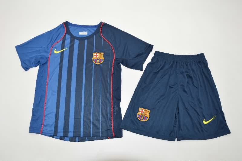 Kids Barcelona 2004/05 Away Soccer Jersey And Shorts