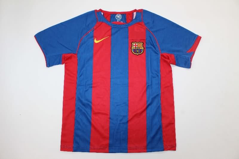 Kids Barcelona 2004/05 Home Soccer Jersey And Shorts