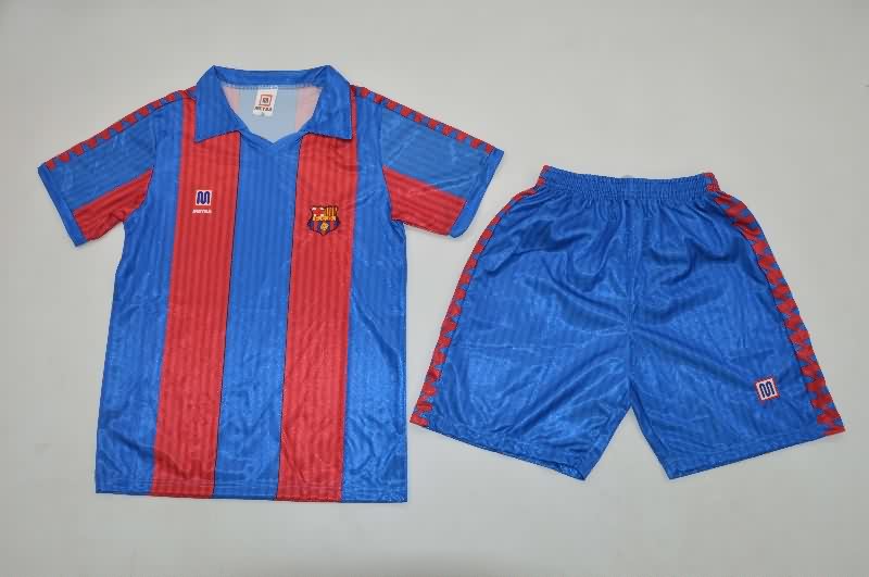 Kids Barcelona 1991/92 Home Soccer Jersey And Shorts