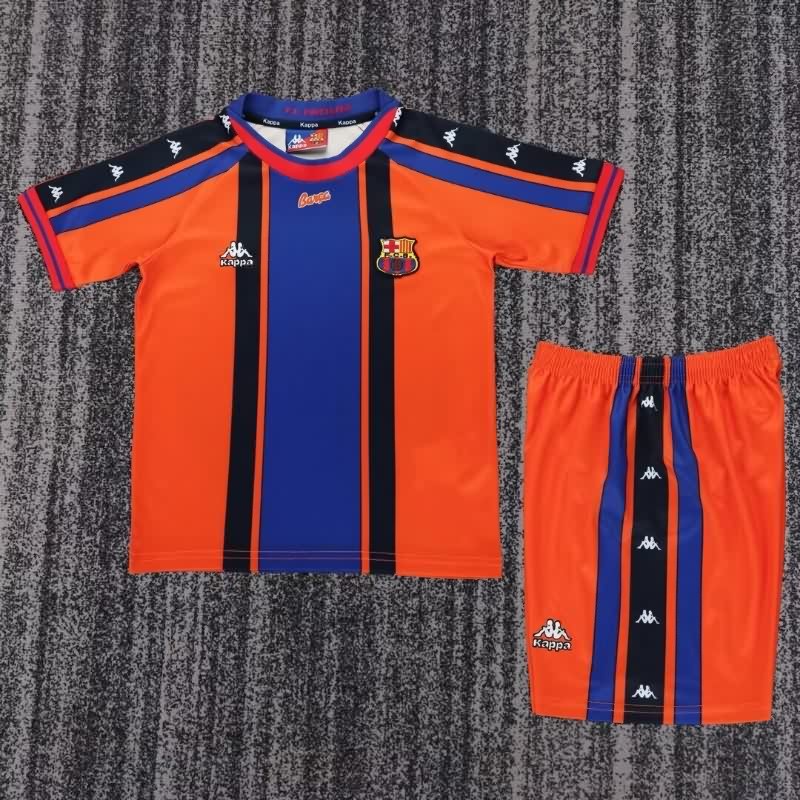 Kids Barcelona 1997/98 Away Soccer Jersey And Shorts