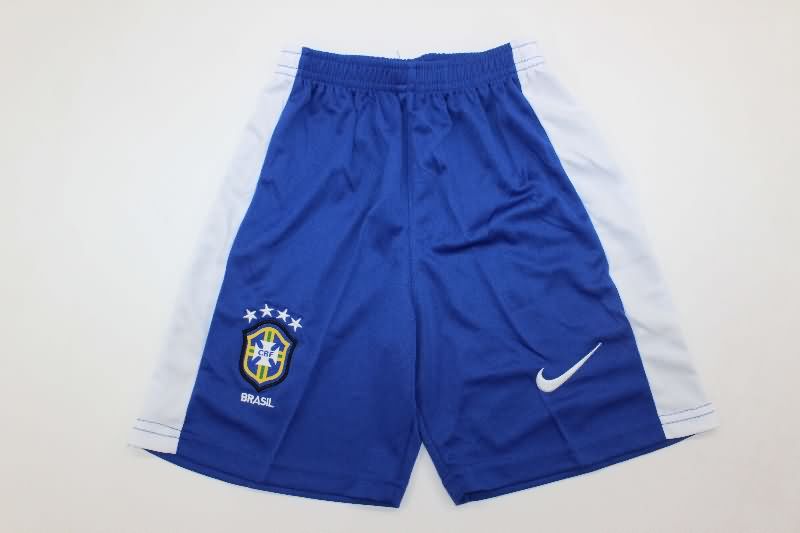 Kids Brazil 1998 Home Long Sleeve Soccer Jersey And Shorts