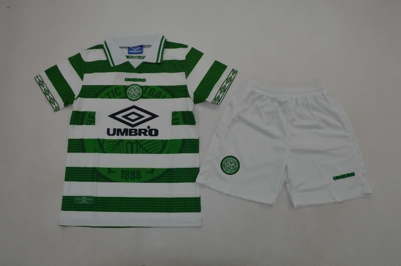 Kids Celtic 1997/99 Home Soccer Jersey And Shorts