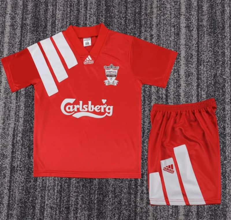Kids Liverpool 1992/93 Home Soccer Jersey And Shorts