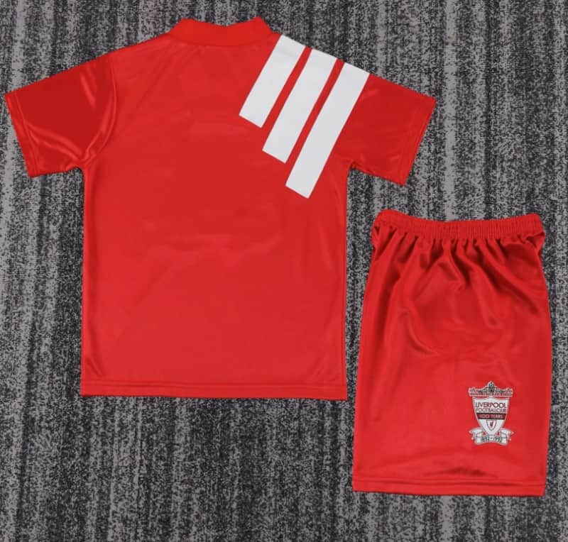 Kids Liverpool 1992/93 Home Soccer Jersey And Shorts
