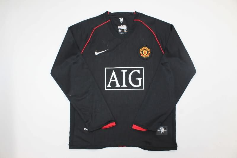 Kids Manchester United 2007/08 Away Long Sleeve Soccer Jersey And Shorts