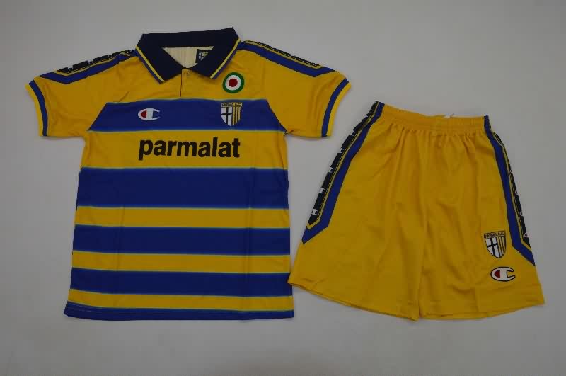 Kids Parma 1999/00 Home Soccer Jersey And Shorts